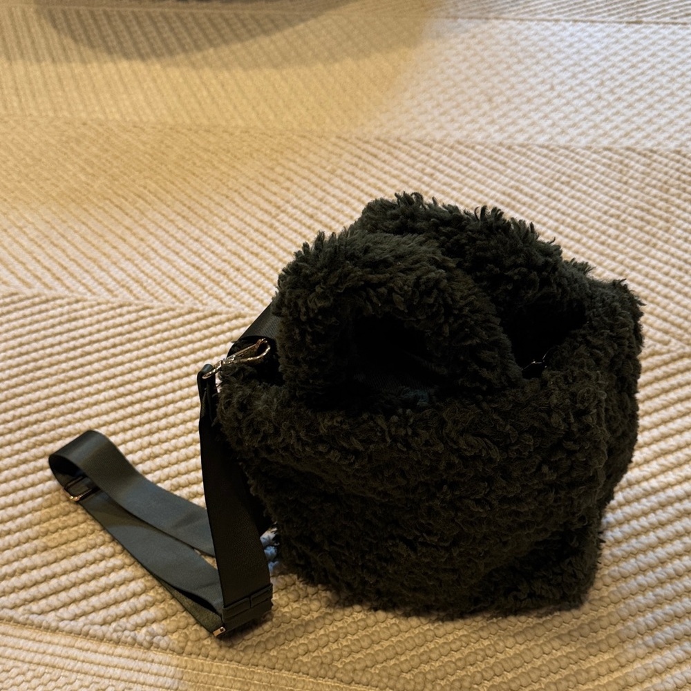Green Shearling Bucket Bag